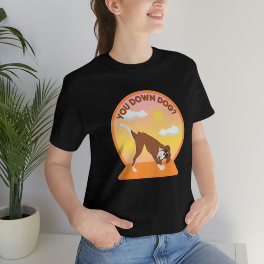 Downdog Boxer Puppy Yoga Shirt Unisex Classic Tee