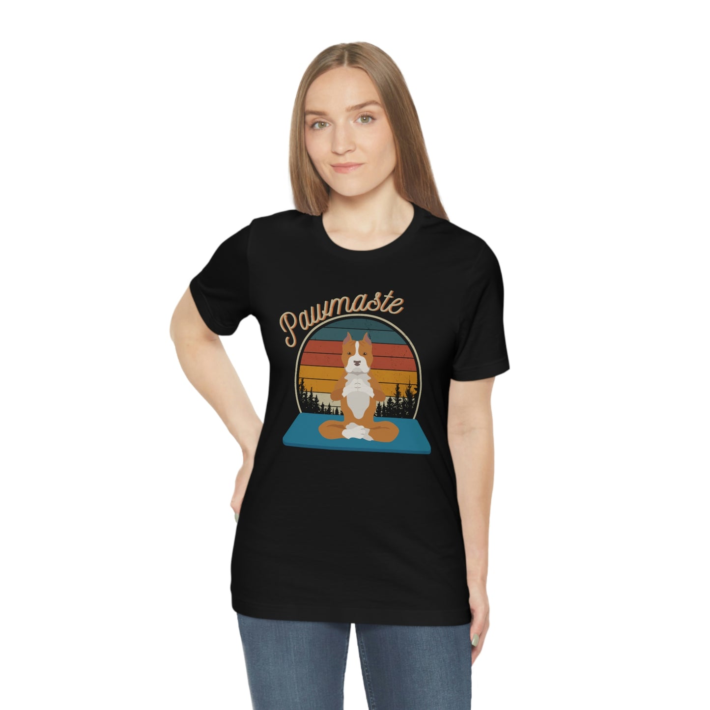 Pawmaste Pitbull Puppy Yoga Mountain Shirt Unisex Classic Tee