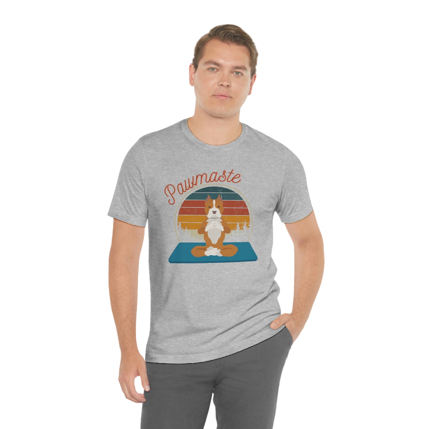 Pawmaste Pitbull Puppy Yoga Mountain Shirt Unisex Classic Tee