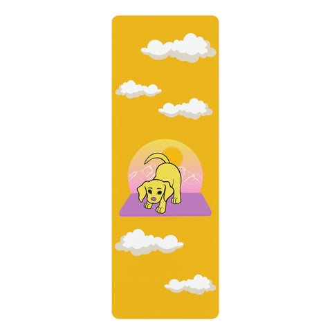 Puppy Yogi with Yogi in the Clouds Rubber Yoga Mat
