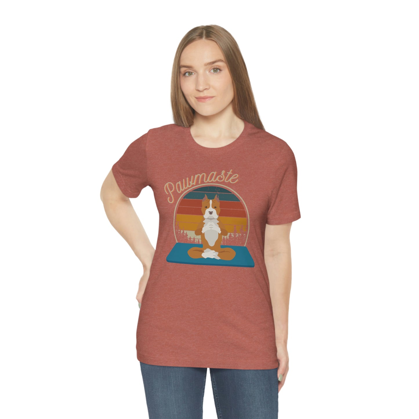 Pawmaste Pitbull Puppy Yoga Mountain Shirt Unisex Classic Tee