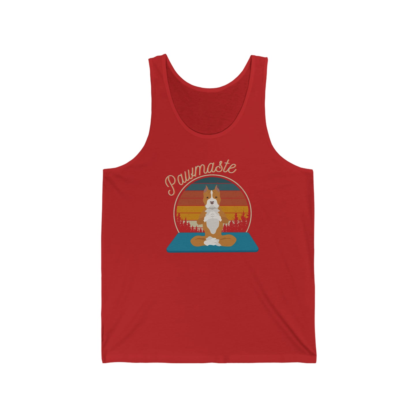 Pawmaste Pitbull Puppy Yoga Mountain Unisex Tank Top