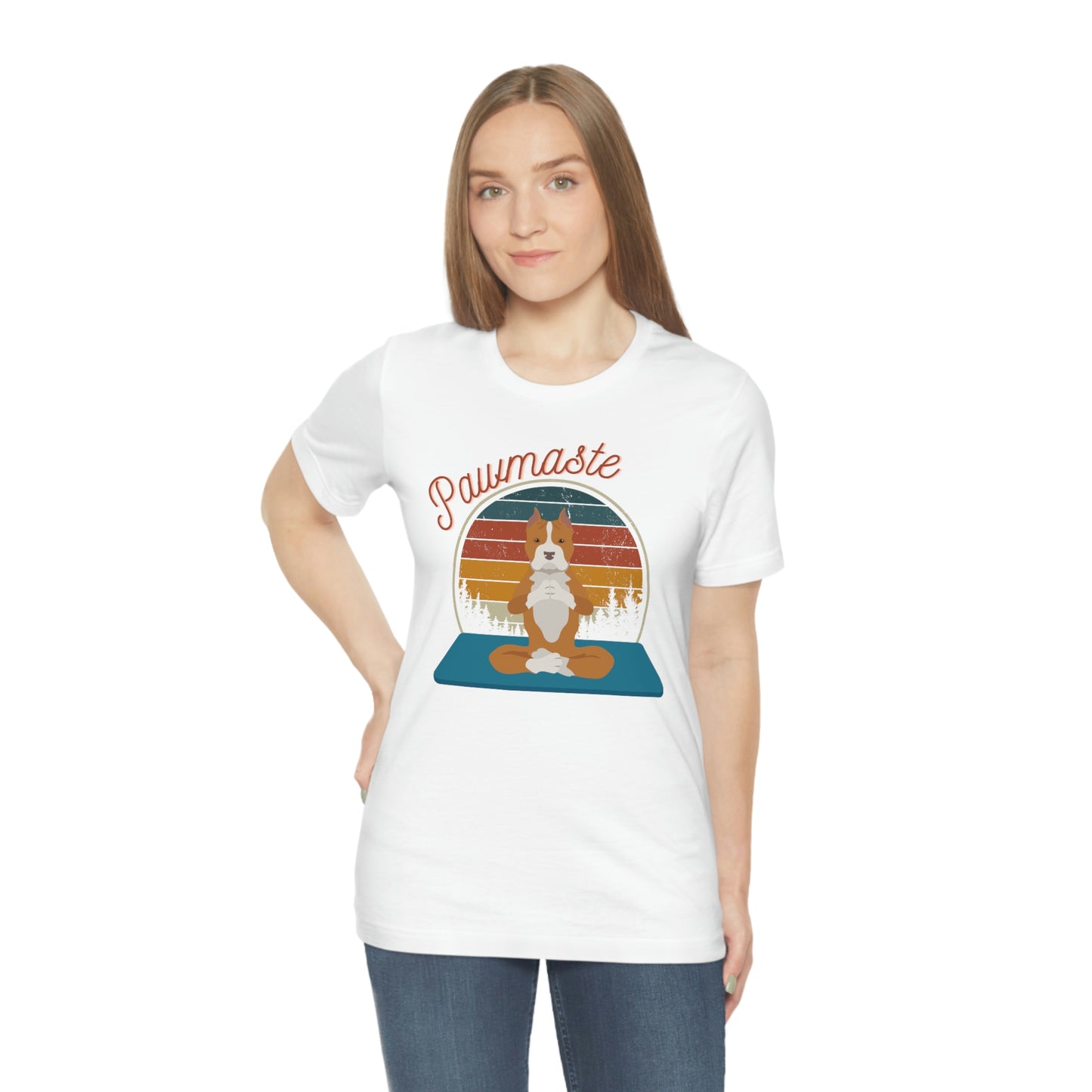 Pawmaste Pitbull Puppy Yoga Mountain Shirt Unisex Classic Tee