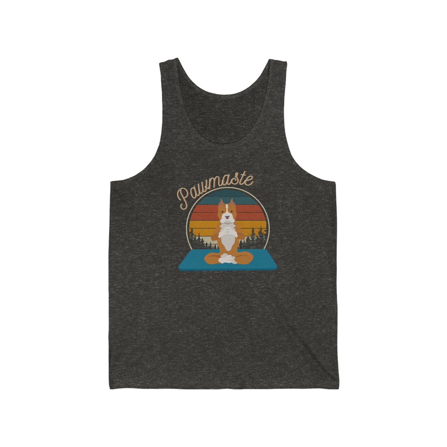 Pawmaste Pitbull Puppy Yoga Mountain Unisex Tank Top