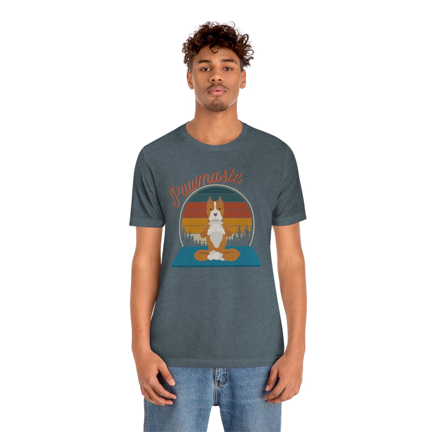 Pawmaste Pitbull Puppy Yoga Mountain Shirt Unisex Classic Tee