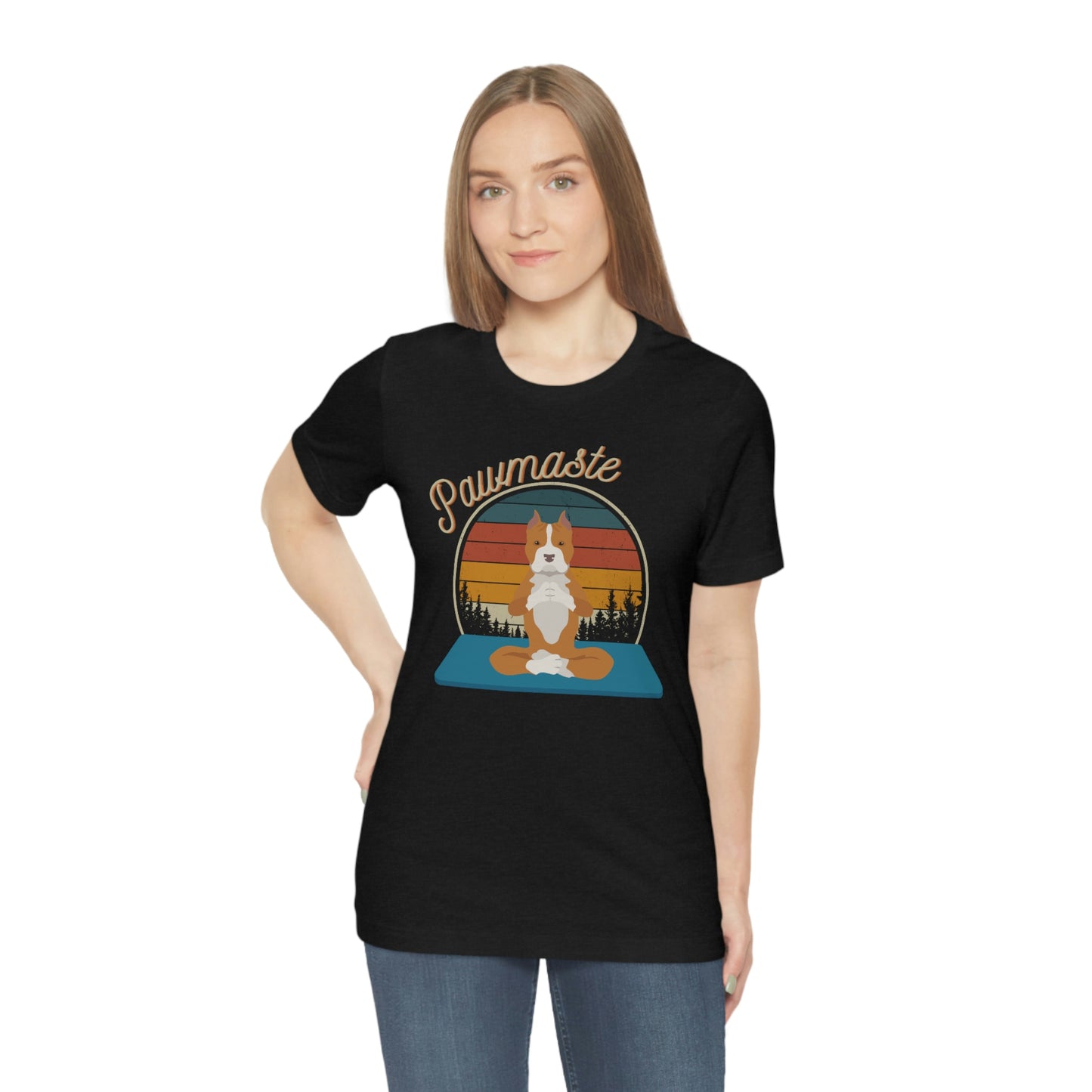 Pawmaste Pitbull Puppy Yoga Mountain Shirt Unisex Classic Tee