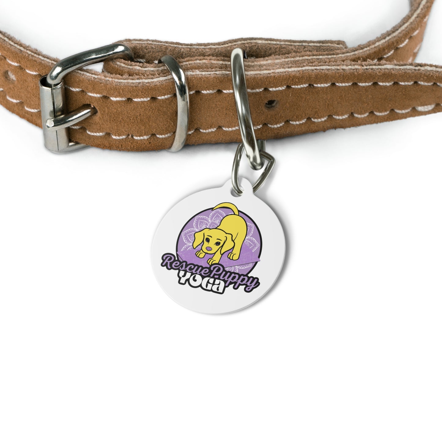 Rescue Puppy Yoga Logo Pet Tag