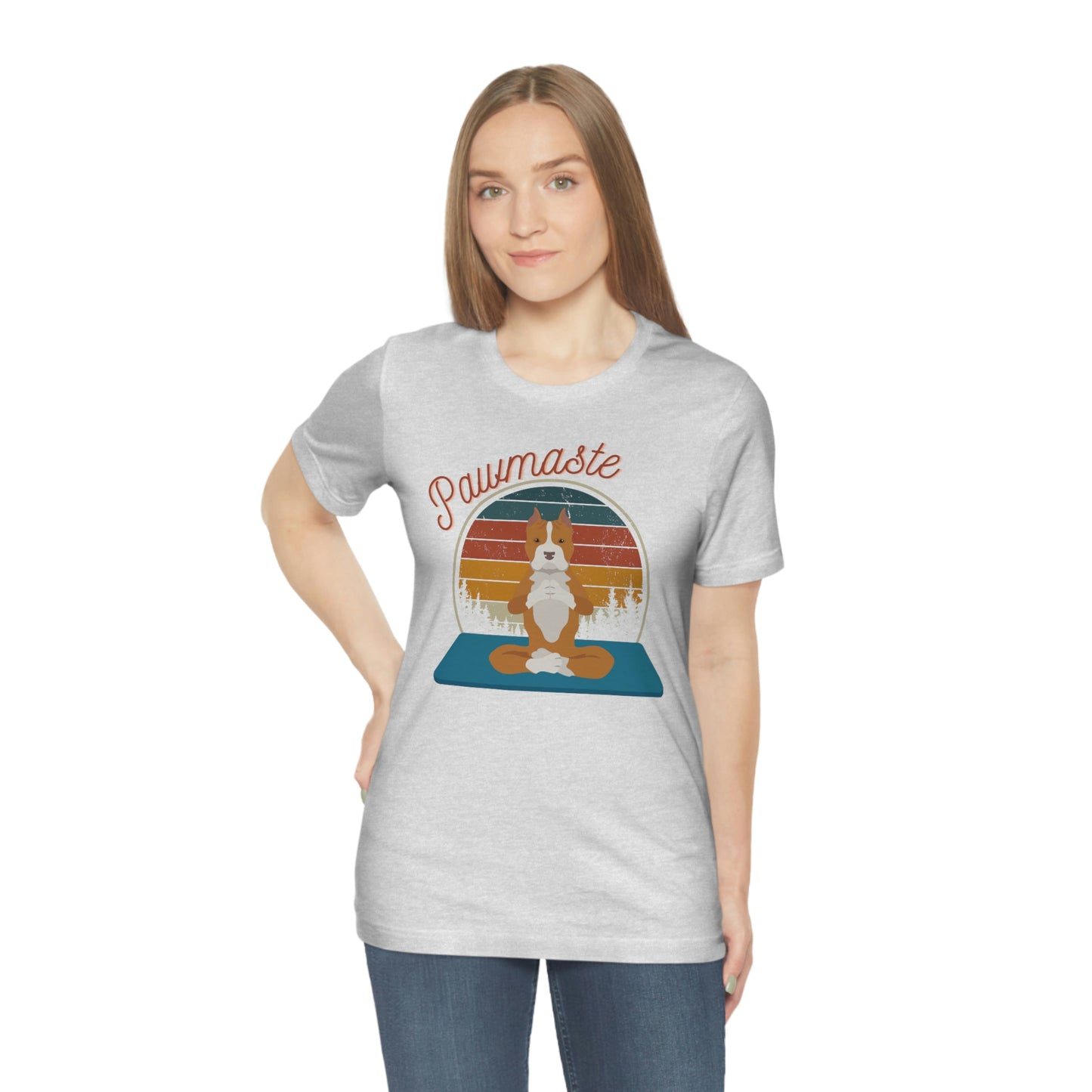 Pawmaste Pitbull Puppy Yoga Mountain Shirt Unisex Classic Tee