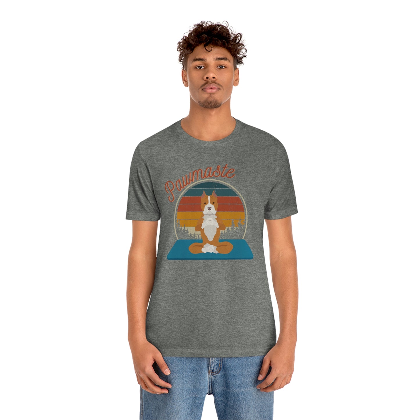 Pawmaste Pitbull Puppy Yoga Mountain Shirt Unisex Classic Tee