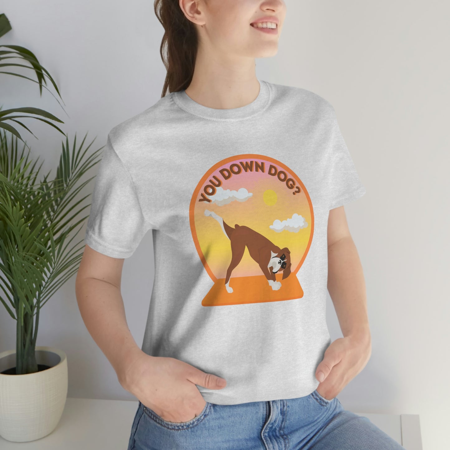 Downdog Boxer Puppy Yoga Shirt Unisex Classic Tee