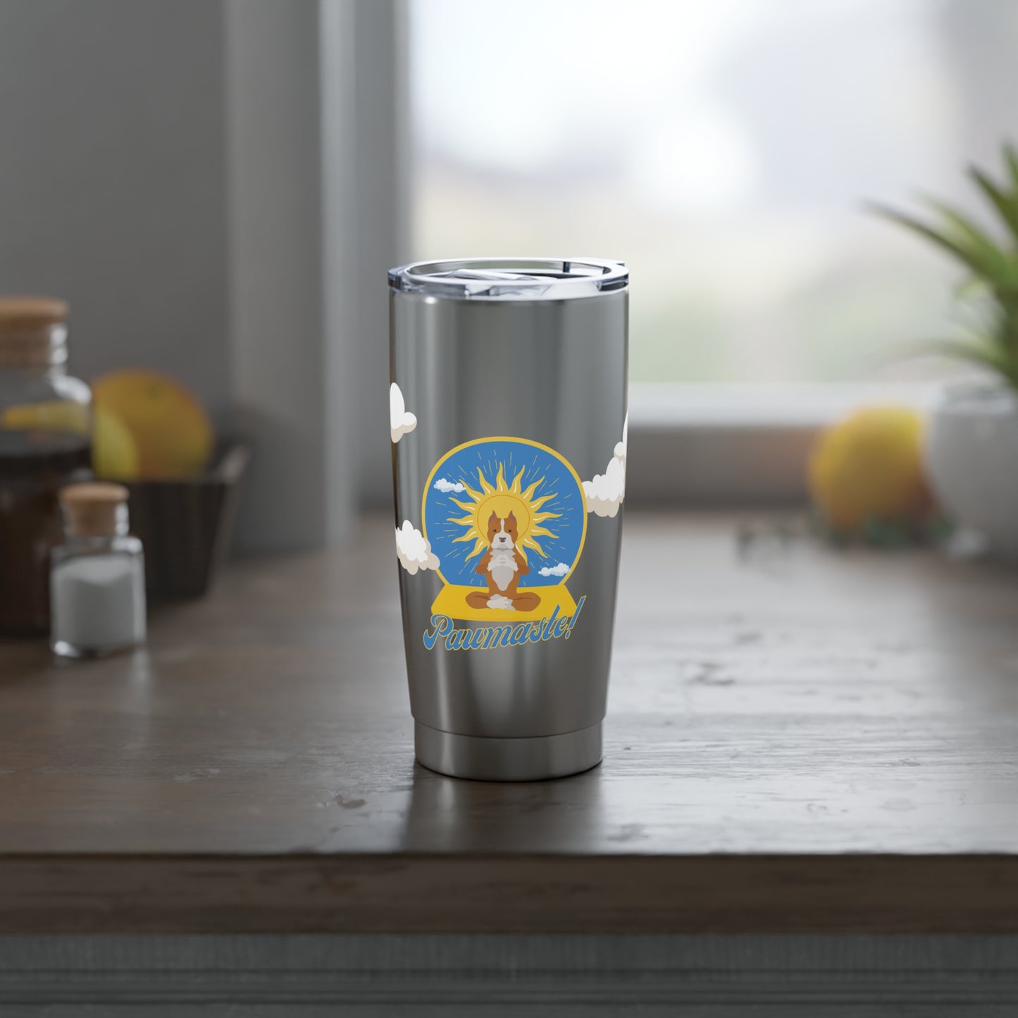 Pawmaste Peacful Pitbull Pawmaste in the Clouds Rescue Puppy Best Coffee Tumbler