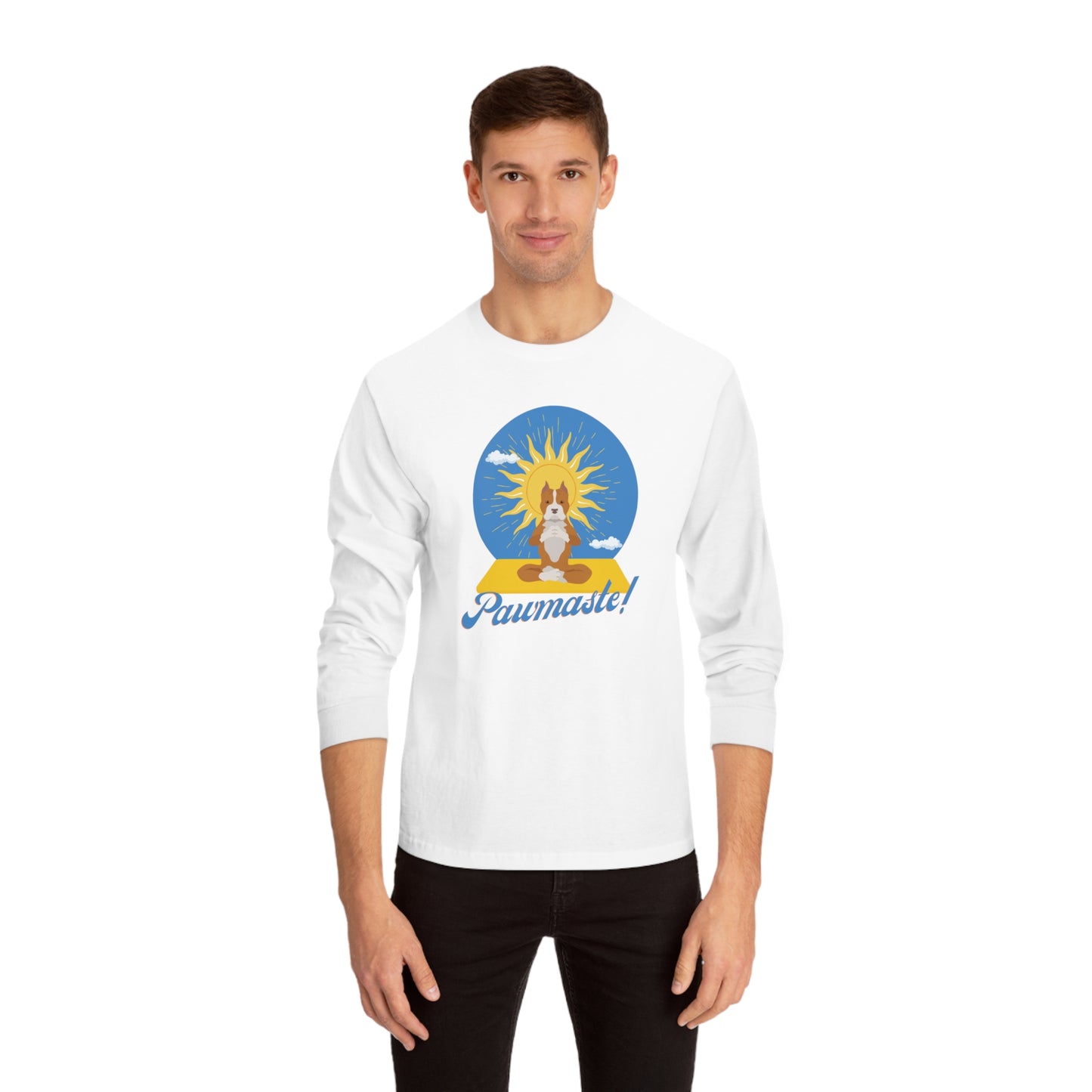 Pawmaste Pitbull Puppy Yoga Unisex Long Sleeve Tee