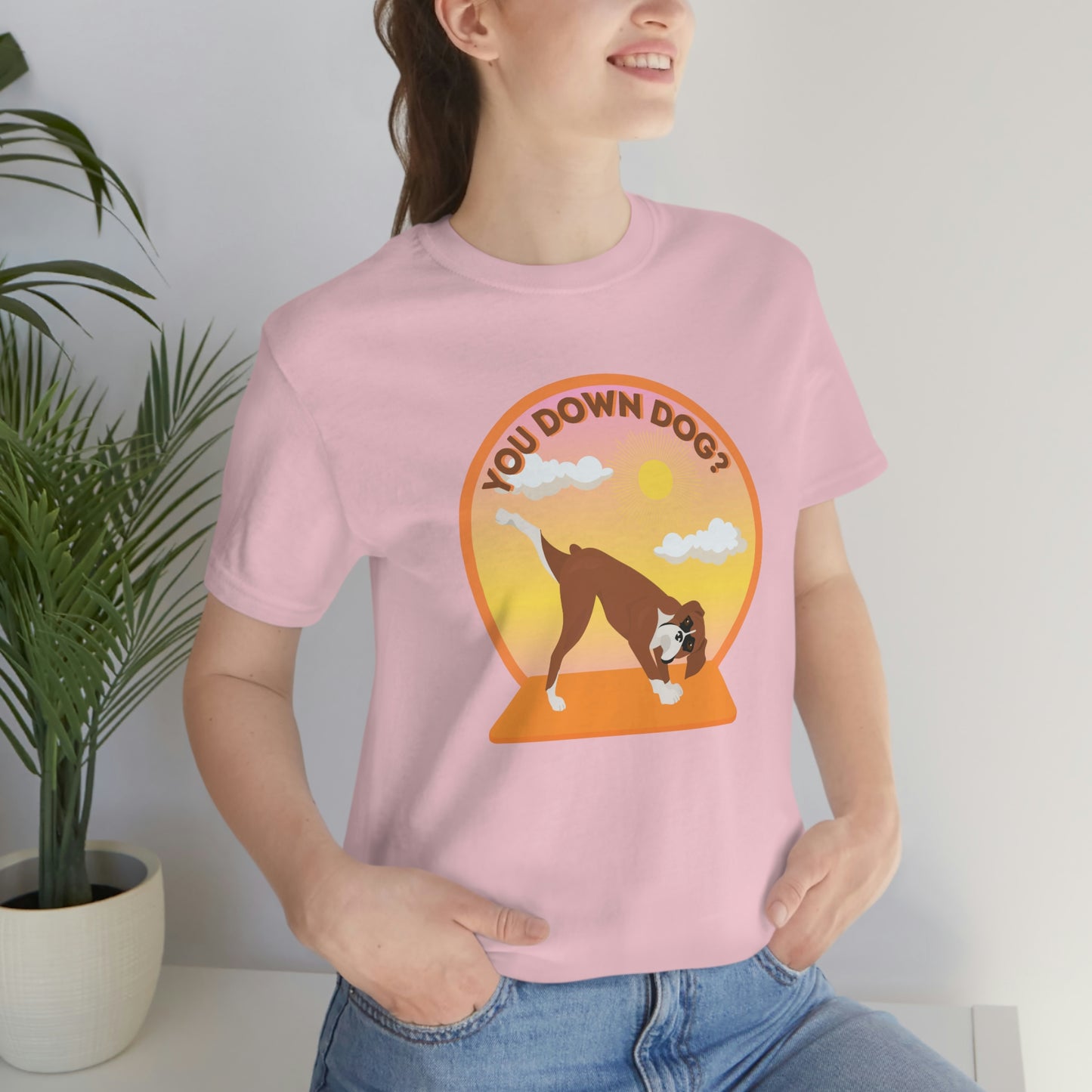 Downdog Boxer Puppy Yoga Shirt Unisex Classic Tee