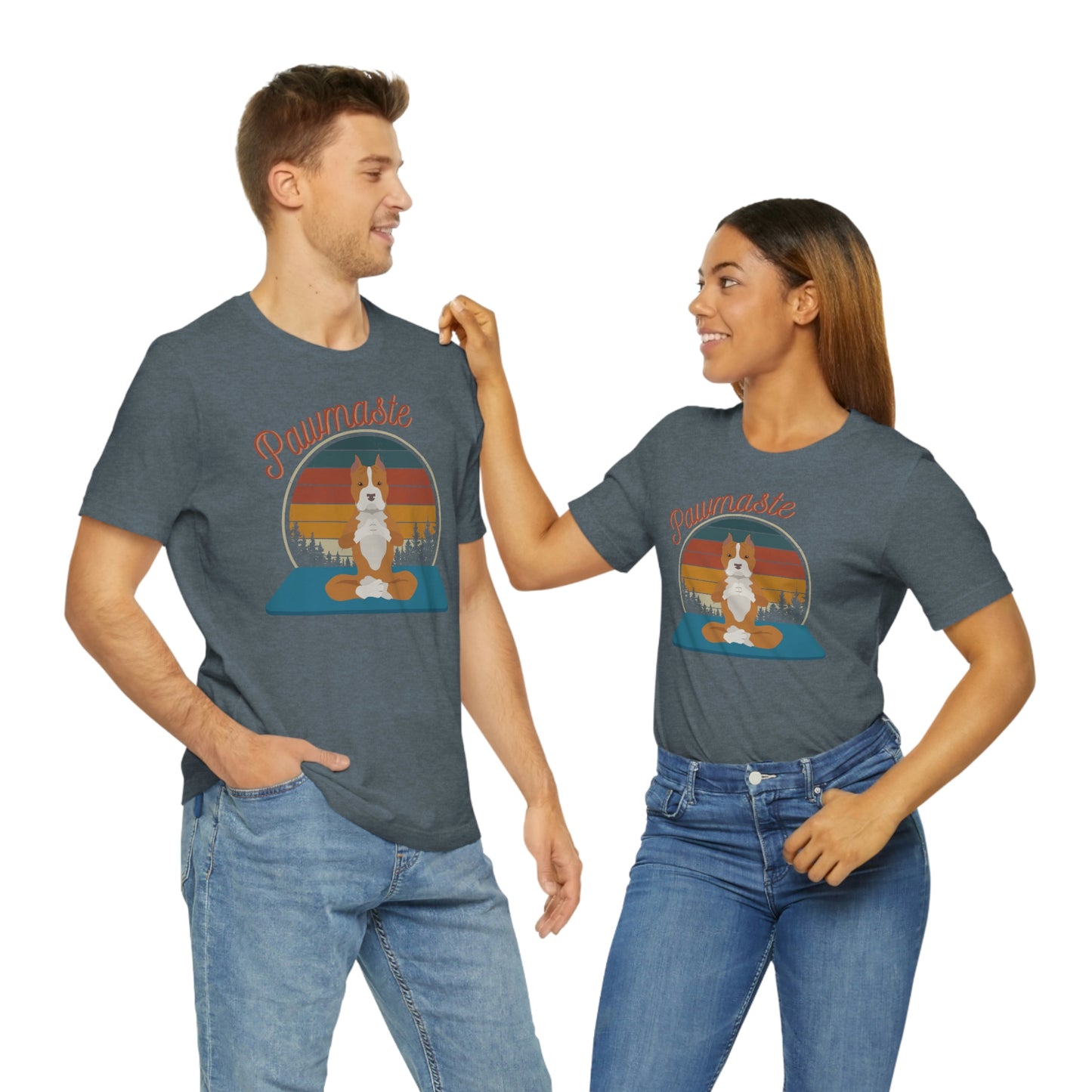 Pawmaste Pitbull Puppy Yoga Mountain Shirt Unisex Classic Tee